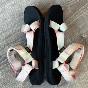 Teva Original Universal Sandals Sorbet Lemon Watercolor Womens 8 UK 6 EU 39